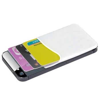 Двойной карман из эластичного силикона, идентификатор мобильного телефона, держатель кредитной карты, наклейка, Универсальный чехол-бумажник, держатель для карт.