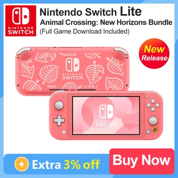 Игровая приставка Nintendo Switch Lite Animal Crossing: комплект New Horizons, многоцветная, опционально с 5,5-дюймовым сенсорным ЖК-экраном.
