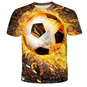 Детский летний футбол, Спортивная футболка с 3D принтом, футболка с круглым вырезом для мальчиков и девочек, Унисекс, свободная спортивная детская одежда