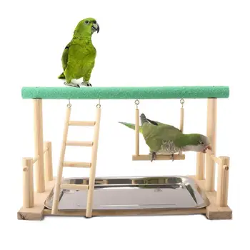 Качели-игрушка Деревянная лестница для попугаев, подставка для игр, Жердочка, Детская площадка, Манеж для домашних животных, Какаду, аксессуары для птиц vogel speelgoed
