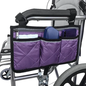 Переносной боковой карман для инвалидной коляски, сумка для хранения мобильного оборудования, аксессуары, сумки, подходящие для большинства прогулочных колес 35X19 см