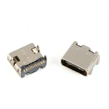 50шт SMD USB-3.1 разъем Type-C женский 16P HD интерфейс передачи 4 фиксированных контакта Двунаправленный