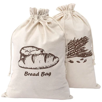 Льняные Хлебные Пакеты Для Домашнего Контейнера Для Хлеба, 2 шт 30Х40см Для Хранения Небеленого и Многоразового хлеба, Натуральное Хранение Простота Установки