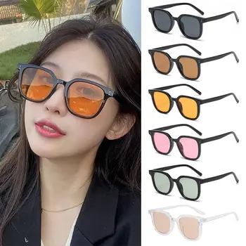 Солнцезащитные очки без макияжа с градиентными румянами и квадратной защитой UV400, декоративные очки с антибликовыми оттенками