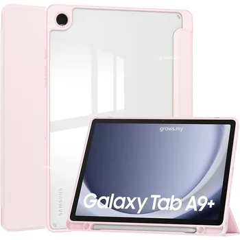 Тонкий чехол с Держателем Ручки для Samsung Galaxy Tab A9 Plus 11 Дюймов 2023 A9 + A8 10,5 X 200 А9 8,7 LTE SM-X115 Прозрачная Задняя крышка