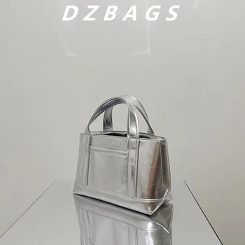 Повседневные дизайнерские роскошные кошельки и сумочки большой емкости, модные Универсальные металлические серебряные сумки в большой коробке для женщин