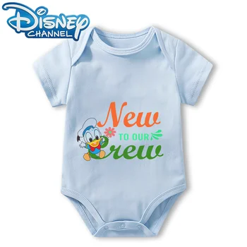 Детская одежда, боди для новорожденных, комбинезон для мальчиков и девочек, Ползунки с короткими рукавами Disney Mickey Mouse, комбинезоны от 0 до 12 месяцев