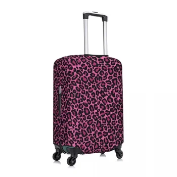 Чехол для чемодана с обалденным леопардовым принтом, принт в виде розовых и черных пятен, защита для деловых полетов, Практичные Аксессуары для багажа.