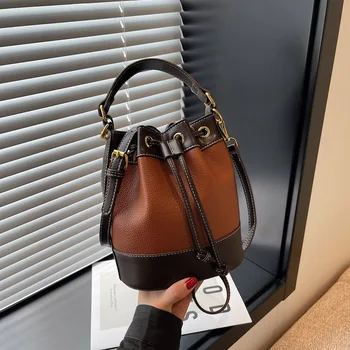 Винтажная сумка через плечо с завязками на шнурке для женщин, кожаная сумка-тоут 2023, модная сумка через плечо, высококачественные дизайнерские сумки