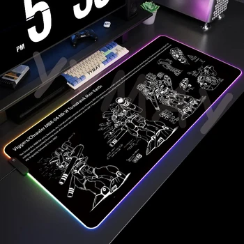 Большой RGB Коврик для мыши XL Игровой коврик для мыши со светодиодной подсветкой Дизайн коврика для мыши для геймеров Настольные коврики для клавиатуры Настольный коврик с подсветкой