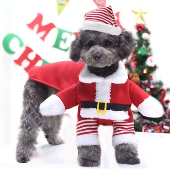 Рождественский костюм для домашних животных, милая одежда Деда Мороза для крупных собак, супер смешная рождественская одежда для лабрадора Золотистого ретривера