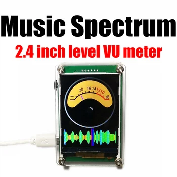 Часы Nixie Индикатор Уровня Музыкального Спектра VU-Метр 2,4-Дюймовый Аналоговый Голосовой Контроль Цифровой Дисплей Анализатор Ритма Многорежимный GPS