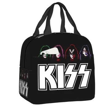Хэви-метал Группа Kiss Изолированный Ланч-бокс для женщин, Термосумка-холодильник, сумка для ланча, Сумка для школьников, контейнер для еды для пикника, сумка-тоут