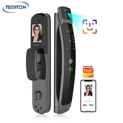Умный Дом Tediton Автоматическое 3D Распознавание Лиц Wifi Умный Дверной Замок с Отпечатками Пальцев