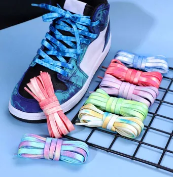 1 пара креативных красочных плоских шнурков для настольной обуви, парусиновые туфли, маленькие белые туфли, спортивные кроссовки Aj1 Air Force One