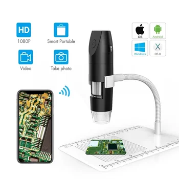 Электронный микроскоп 1080P 1000X LED WIFI, Цифровое Увеличительное стекло, USB-микроскоп, Ювелирные изделия, Печатная плата, Наблюдение за монетами, Android IOS ПК