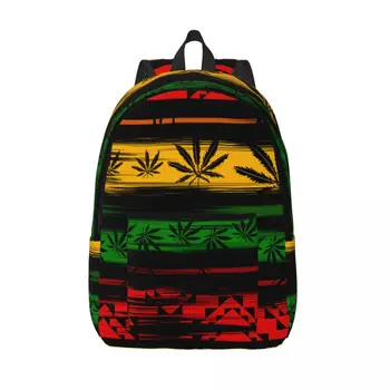 Студенческая сумка Rastafarian Leaves Рюкзак в стиле Регги для родителей и детей, Легкий Рюкзак Для пары, Сумка для ноутбука