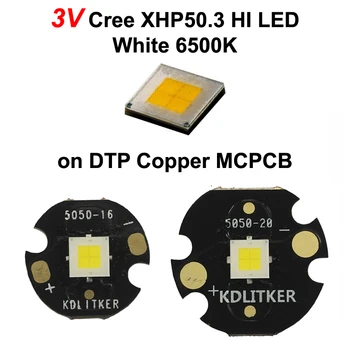 3V Cree XHP50.3 HI White 6500K SMD 5050 Светодиодный Излучатель на KDLITKER DTP Медный MCPCB Фонарик DIY High Power Long Throw Light