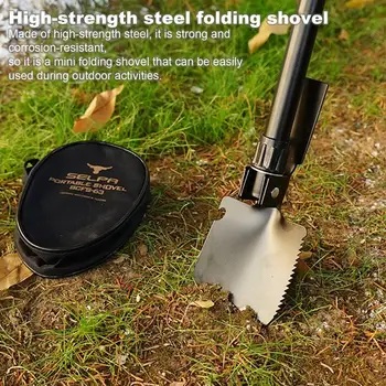 Многофункциональная складная лопата лопата для выживания мотыга Портативная военная лопата с сумкой из ткани Оксфорд для кемпинга и пеших прогулок на открытом воздухе