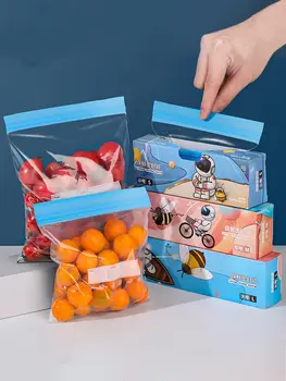 Многоразовая сумка WORTHBUY Пищевая Прозрачная Сумка для хранения С застежкой-молнией Пластиковый контейнер Морозильная камера Кухня