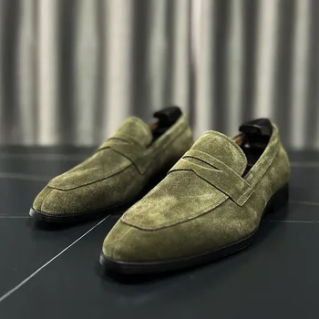 Весенне-осенняя новая модельная мужская обувь, скрабы, кожаные туфли для отдыха и удобные лоферы