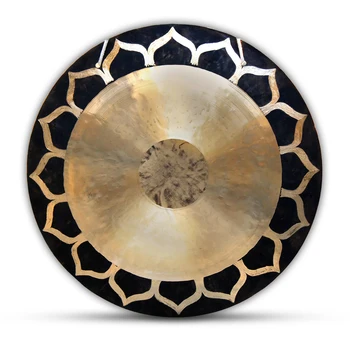 Arborea 24-дюймовый Гонг Lotus Wind 60 см с Деревянным Молотком Для Звуковой Терапии 100% ручной работы без подставки