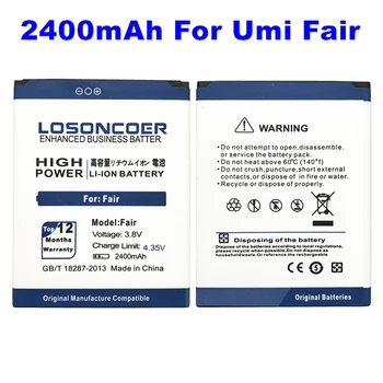 LOSONCOER 2400 мАч Для аккумулятора мобильного телефона Umi Fair
