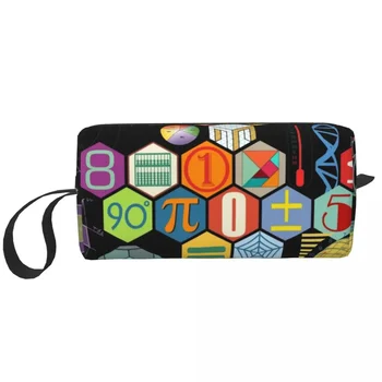 Косметичка с математическими символами, женский косметический органайзер для путешествий, подарочные сумки для учителя математики Kawaii