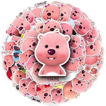 Новые 50 шт мультяшных симпатичных розовых бобриков Ruby, детская игрушка-наклейка на багаж для мобильного телефона Gooka DIY