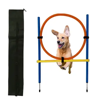 Оборудование для тренировки Аджилити собак Набор для тренировки с препятствиями Уличная Портативная палка для прыжков Прыгающий круг вокруг палки Товары для домашних животных