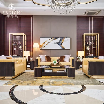 Легкий роскошный трехместный диван в постмодернистском стиле из натуральной кожи 1+2+3 Итальянская дизайнерская мебель для гостиной