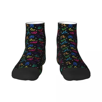 Мужские носки для экипажа с радужными планетарными символами, унисекс, Новинка, носки с 3D принтом Sailors Moon Dress