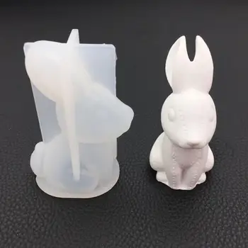 Силиконовые формы для пасхального кролика 3D, форма для выпечки кролика из пищевого силикона, Инструменты для декора торта из помадки, формы для шоколада из эпоксидной смолы