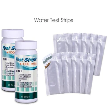 6 В 1 Многоцелевые тест-полоски для определения РН хлора, бумага для тестирования воды в СПА-бассейне