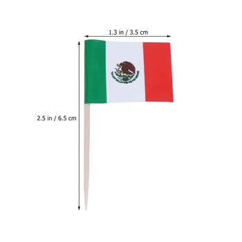 Флаг Мексики Выбирает Мексиканский Кекс Зубочистка для торта Топперы Зубочистки Палочка для коктейля Мини Украшения Топпер World Pick