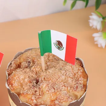 Флаг Мексики Выбирает Мексиканский Кекс Зубочистка для торта Топперы Зубочистки Палочка для коктейля Мини Украшения Топпер World Pick