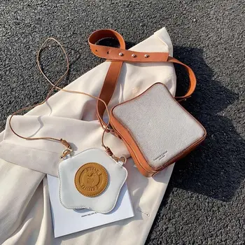 Женская сумка через плечо из искусственной кожи, простая сумка-тоут, набор из двух сумок через плечо, сумка для хлеба и яичницы в корейском стиле, дорожная сумка