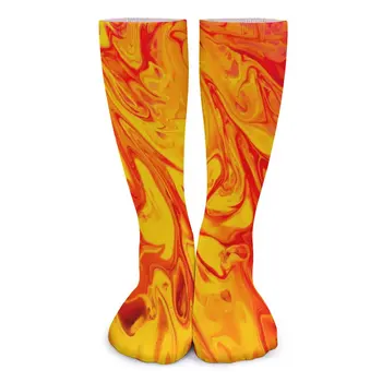Чулки Marble Fire, унисекс, Носки с абстрактным принтом, Дышащие ретро-носки, Нескользящие графические носки для скалолазания, подарок на день рождения
