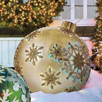 2022 Новогодний Рождественский декор Шары Елочные Украшения Атмосфера на открытом воздухе Надувные Игрушки для дома Рождественский Подарочный шар