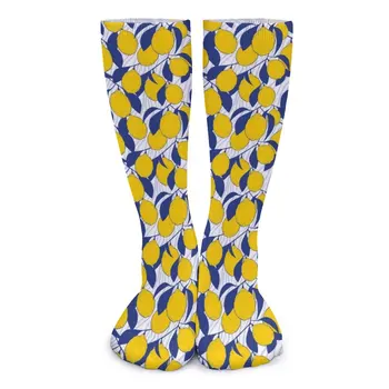 Носки с милым лимонным рисунком, любители фруктового дизайна, Винтажные чулки, уличные носки унисекс, зимние носки против пота на заказ