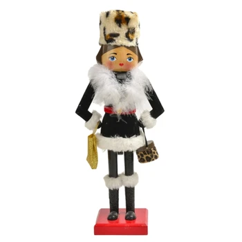 50JC 38 см Деревянные Щелкунчики Фигурка принцессы-солдатика Рождественская Кукла для праздничной столешницы Украшение для рабочего стола Дома отдыха