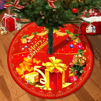 Аксессуары для вечеринок Юбка в виде рождественской елки с принтом в виде снежинки Лося, яркий круглый коврик, декор для легкой установки, большой Размер