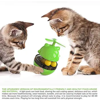 Игрушка для кошек с регулируемой раздачей корма, игрушка-головоломка для кошек, игрушка для домашних животных, игрушка-неваляшка для домашних животных с пропеллером ветряной мельницы