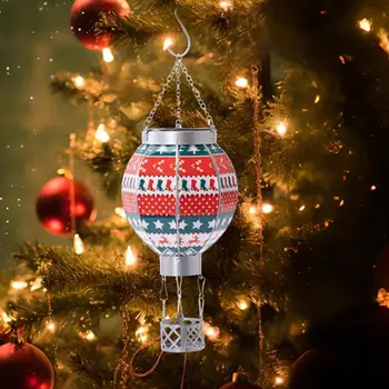 Санта Клаус Подвесной фонарь Воздушный шар Рождественский декор Рождественский Солнечный фонарь Украшения Садовая вечеринка Светодиодный световой декор