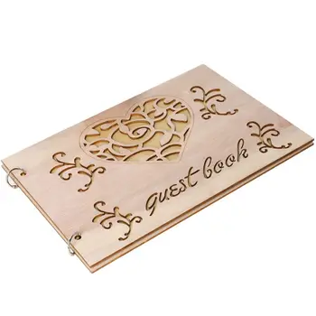 Персонализированная гостевая книга в форме сердца, деревянные Гостевые книги, альбом для вырезок с подписью, Albu DropShip