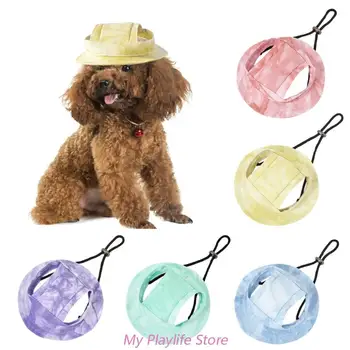 Регулируемая шапка для собак с летним оттенком, Дышащая бейсболка для маленьких собак, шапки для домашних животных с отверстиями для ушей, аксессуары для домашних животных для походов на открытом воздухе