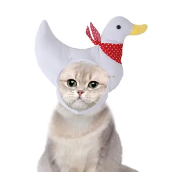 Шляпа для домашних животных в форме утки, костюмы, шляпа для домашних животных, удобные наряды для котенка, повязка на голову для косплея, шляпа для котенка для маленьких домашних животных, фестиваль щенков и кошек