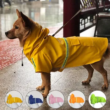 Большой плащ для собак в стиле плаща корги для щенков, водонепроницаемая одежда для собак, Светоотражающий ветрозащитный дождевик для собак с капюшоном