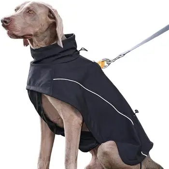 Большая куртка для домашних собак с поднятым ветрозащитным воротником, зимняя теплая одежда для собак, непромокаемая куртка-жилет для лабрадора Французского Бульдога