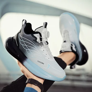 Новая мужская обувь смешанных цветов 2023, дизайн с вращающимися кнопками, мужская вулканизированная обувь, удобная и дышащая мужская баскетбольная обувь